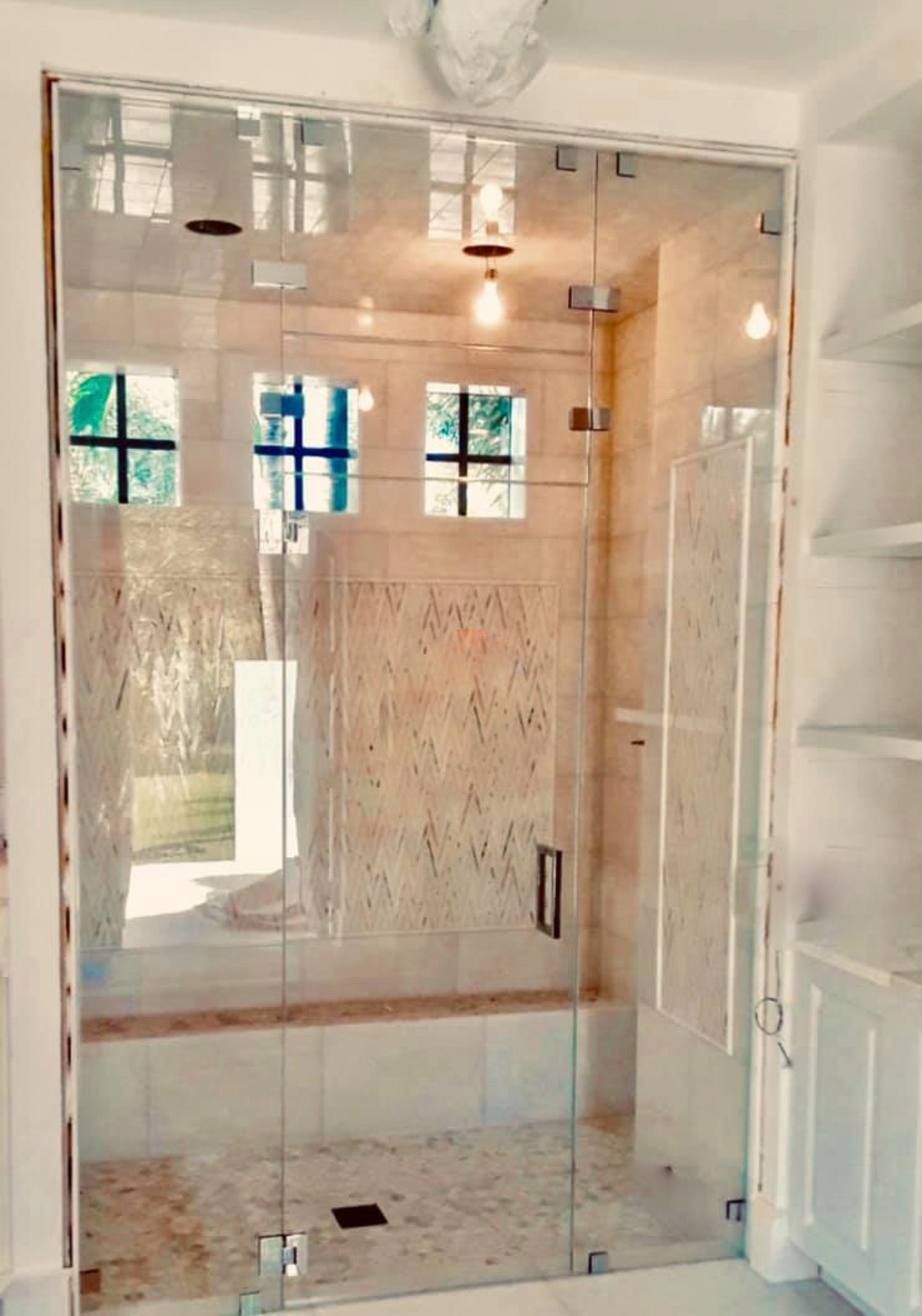 Frosted Frameless Shower Enclosure