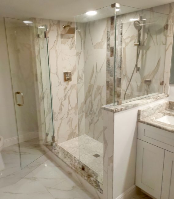 90 Degree Frameless Shower Door