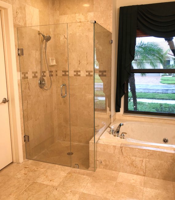 90 Degree Frameless Shower Door