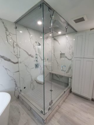 90 degree steam shower